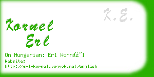 kornel erl business card